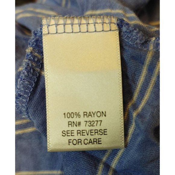 APT 9 ESSENTIALS Womens XL Blue Striped Basic Casual Short Sleeve Shirt - Picture 4 of 4